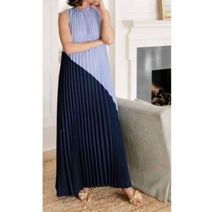 SAIL TO SABLE PLEASTED MAXI DRESS BLUE SIZE M
